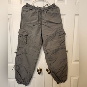 Halara Mid Rise Drawstring Multi Pockets Casual Cargo Joggers - Gray